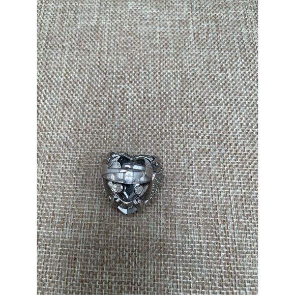 Bundle of 3 Heart Stone Rings Valentines Theme Pink and Red with Rhinestone Cute - Picture 4 of 13